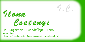 ilona csetenyi business card